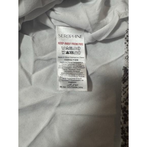 Seraphine Maternity And Nursing Blouse US 10 Snake print White Gray Zippers EUC - Picture 8 of 13